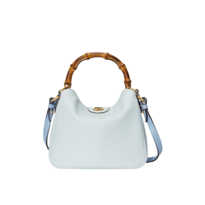 Handbag Crafted from light blue leather